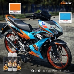 COMBO Sơn SAMURAI màu cam ngọc trai H351P gồm 4 chai đủ quy trình độ bền cao(Lót - Nền 102 - Màu H351P - Bóng)