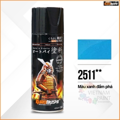 COMBO Sơn Samurai màu xanh đầm phá 2511 gồm 4 chai đủ quy trình độ bền cao (Lót  – Nền 124 - Màu 2511 - Bóng )
