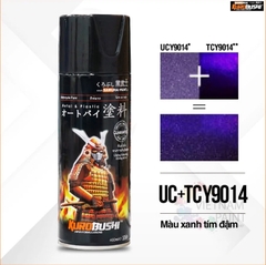 COMBO Sơn xịt Samurai Kurobushi - MÀU TÍM ĐẬM Yamaha UC+ TCY9014 (400ml) chuyên dùng cho xe máy
