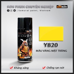 COMBO Sơn Samura- Màu vàng mặt trăng Y820 gồm 4 chai đủ quy trình độ bền cao  (Lót -Nền 102 - Màu Y820 - Bóng )