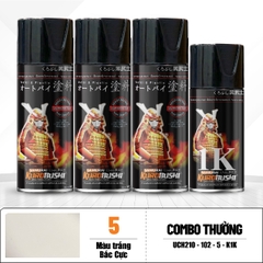 COMBO Sơn SAMURAI màu 05 gồm 4 chai đủ quy trình độ bền cao (Lót – Nền 102 - Màu 05 - Bóng )