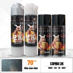 COMBO Sơn SAMURAI màu 70 gồm 4 chai đủ quy trình độ bền cao (Lót – Nền 124 - Màu 70 - Bóng )