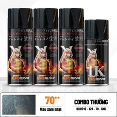COMBO Sơn SAMURAI màu 70 gồm 4 chai đủ quy trình độ bền cao (Lót – Nền 124 - Màu 70 - Bóng )