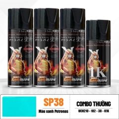 COMBO Sơn SAMURAI màu MÀU XANH PETRONAS SP38 gồm 4 chai đủ quy trình độ bền cao (Lót – Nền 102 - Màu SP38 - Bóng )