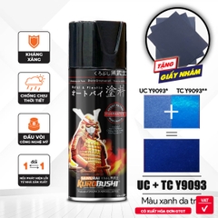 COMBO Sơn Samurai màu xanh da trời UC+ TCY9093 gồm 4 chai đủ quy trình (Lót  – Nền UCY9093- Màu TCY9093 - Bóng )