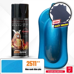 COMBO Sơn Samurai màu xanh đầm phá 2511 gồm 4 chai đủ quy trình độ bền cao (Lót  – Nền 124 - Màu 2511 - Bóng )