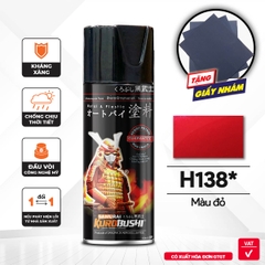 Sơn xịt Samurai Kurobushi - MÀU ĐỎ CANDY H138 (400ml)