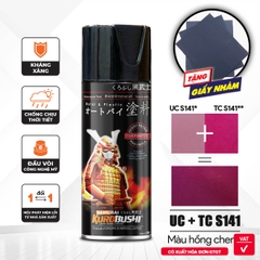COMBO Sơn xịt Samurai Kurobushi - MÀU HỒNG CHERRY Suzuki UC+ TC S141 (400ml)
