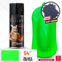 COMBO Sơn Samurai màu xanh lá huỳnh quang 54 gồm 4 chai đủ quy trình  (Lót – Nền UC1002- Màu 54 - Bóng )