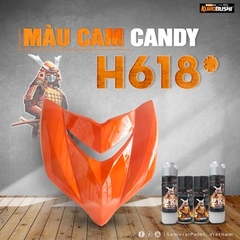 COMBO Sơn Samurai màu cam candy H618 gồm 5 chai đủ quy trình (Lót - Nền 124 - Màu bạc 1701- Màu H618  - Bóng)