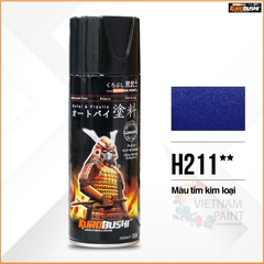 Sơn xịt Samurai Kurobushi - MÀU XANH TÍM KIM LOẠI H211 (400ml)