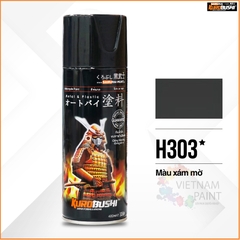 COMBO Sơn Samurai màu xám mờ H303 gồm 3 chai đủ quy trình độ bền cao  (Lót  – Màu H303 - Phủ mờ 128A)