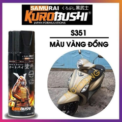 COMBO Sơn Samurai màu vàng đồng S351 gồm 4 chai đủ quy trình độ bền cao (Lót  – Nền 124 - Màu S351 - Bóng )