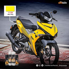 COMBO Sơn Samurai màu 1728 gồm 4 chai đủ quy trình độ bền cao (Lót  – Nền 102 - Màu 1728 - Bóng )