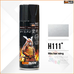 COMBO Sơn SAMURAI MÀU BẠC SÁNG H111 gồm 4 chai đủ quy trình độ bền cao (Lót  – Nền bạc 124 - Màu H111 - Bóng )