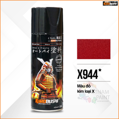 COMBO Sơn Samurai màu đỏ kim loại X - X944 gồm 4 chai đủ quy trình độ bền cao (Lót - Nền 109A - Màu X944 - Bóng ) chuyên dùng cho xe máy
