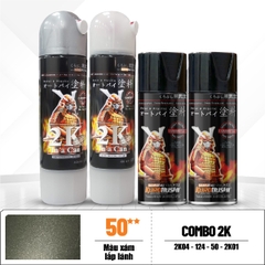 COMBO Sơn SAMURAI màu 50 gồm 4 chai đủ quy trình độ bền cao (Lót – Nền 124 - Màu 50 - Bóng )