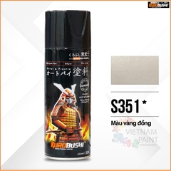 COMBO Sơn Samurai màu vàng đồng S351 gồm 4 chai đủ quy trình độ bền cao (Lót  – Nền 124 - Màu S351 - Bóng )