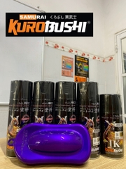 COMBO Sơn Samurai màu tím candy CD032 gồm 5 chai đủ quy trình (Lót - Nền 124 – Màu 1701 -  Màu CD032 - Bóng )