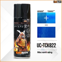 COMBO Sơn Samurai Màu xanh sáng Kawasaki UC+TC K822 gồm 4 chai đủ quy trình(Lót  - Nền UCK822 - Màu TCK822 - Bóng)
