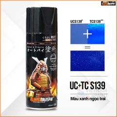 COMBO Sơn Samurai Màu xanh ngọc trai Suzuki UC+TC S139 gồm 4 chai đủ quy trình (Lót - Nền UCS139 - Màu TCS139 - Bóng)