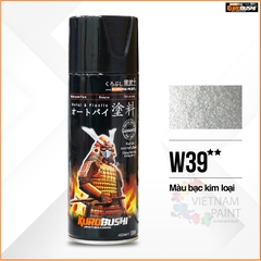 COMBO Sơn Samurai màu bạc kim loại W39 gồm 4 chai đủ quy trình độ bền cao (Lót  – Nền 124 - Màu W39 - Bóng )