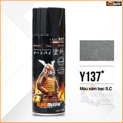 COMBO Sơn Samurai màu xám bạc S.C Y137 gồm 3 chai đủ quy trình độ bền cao (Lót – màu Y137 - Bóng )