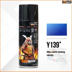 COMBO Sơn Samurai màu xanh dương Y139* gồm 5 chai đủ quy trình (Lót - Nền 124 – Màu 1701 -  Màu Y139  - Bóng )