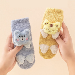 Tất Vớ Lông Cừu Dày Hình Thú Giúp Giữ Ấm Chân Cho Bé Freesize