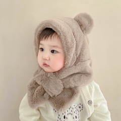 Mũ Nón Len Trùm Đầu Liền Khăn Tai Gấu Thỏ Giữ Ấm Cho Bé 6 Tháng - 2 Tuổi