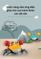 Đồ Chơi Cho Bé Con Cua Cảm Biến Biết Tự Động Chạy Trốn, Có Đèn Và Nhạc Vui Nhộn