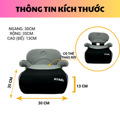 Ghế Ngồi Booster Ô Tô Cho Bé Chuẩn Quốc Tế Chính Hãng AYAEL BFL310 Đạt I-Size R129 (Cao trên 100cm)