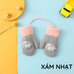 Bao Tay 3D Có Dây Lấp Lánh Nhiều Màu Giữ Ấm Tay Cho Bé
