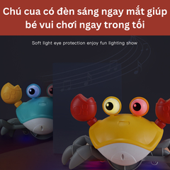 Đồ Chơi Cho Bé Con Cua Cảm Biến Biết Tự Động Chạy Trốn, Có Đèn Và Nhạc Vui Nhộn