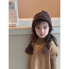 Mũ Nón Len Dệt Kim Cô Bé Bán Diêm Đáng Yêu Giữ Ấm Cho Bé