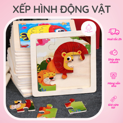 Đồ Chơi Giáo Dục Xếp Hình Động Vật 9 Mảnh Cho Bé