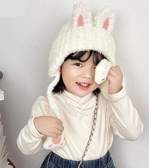 Nón Len Trùm Đầu Hình Thú Có Dây Giữ Ấm Dành Cho Bé 2 - 6 Tuổi