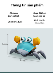 Đồ Chơi Cho Bé Con Cua Cảm Biến Biết Tự Động Chạy Trốn, Có Đèn Và Nhạc Vui Nhộn