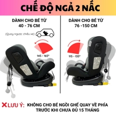Ghế ngồi ô tô cho bé AYAEL Xoay 360 Chốt ISOFIX An toàn, Chuẩn Châu Âu R129 (0–12 tuổi)