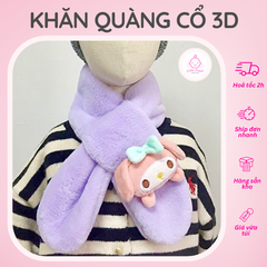 Khăn Choàng Cổ Mềm Mịn Hình Thú 3D Đáng Yêu Giữ Ấm Cho Bé