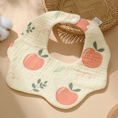 Yếm Cổ Tròn Xoay 360 Độ Cho Bé Bằng 6 lớp Cotton Thấm Hút Tốt An Toàn Cho Da Bé