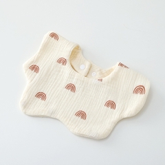 Yếm Cổ Tròn Xoay 360 Độ Cho Bé Bằng 6 lớp Cotton Thấm Hút Tốt An Toàn Cho Da Bé