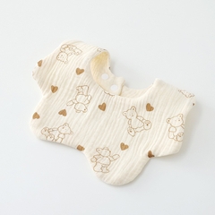 Yếm Cổ Tròn Xoay 360 Độ Cho Bé Bằng 6 lớp Cotton Thấm Hút Tốt An Toàn Cho Da Bé