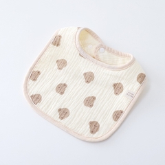 Yếm Cổ Tròn Xoay 360 Độ Cho Bé Bằng 6 lớp Cotton Thấm Hút Tốt An Toàn Cho Da Bé
