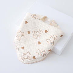 Yếm Cổ Tròn Xoay 360 Độ Cho Bé Bằng 6 lớp Cotton Thấm Hút Tốt An Toàn Cho Da Bé