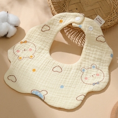 Yếm Cổ Tròn Xoay 360 Độ Cho Bé Bằng 6 lớp Cotton Thấm Hút Tốt An Toàn Cho Da Bé