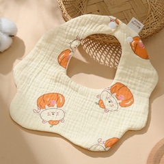 Yếm Cổ Tròn Xoay 360 Độ Cho Bé Bằng 6 lớp Cotton Thấm Hút Tốt An Toàn Cho Da Bé