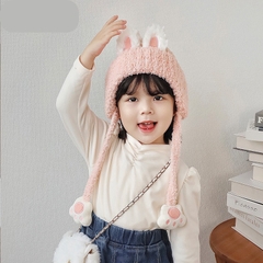 Nón Len Trùm Đầu Hình Thú Có Dây Giữ Ấm Dành Cho Bé 2 - 6 Tuổi