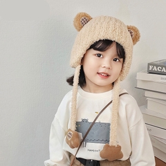 Nón Len Trùm Đầu Hình Thú Có Dây Giữ Ấm Dành Cho Bé 2 - 6 Tuổi