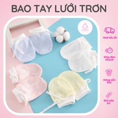 Bao Tay Lưới Trơn Thông Thoáng Dành Cho Bé Sơ Sinh Từ 0 - 12 Tháng